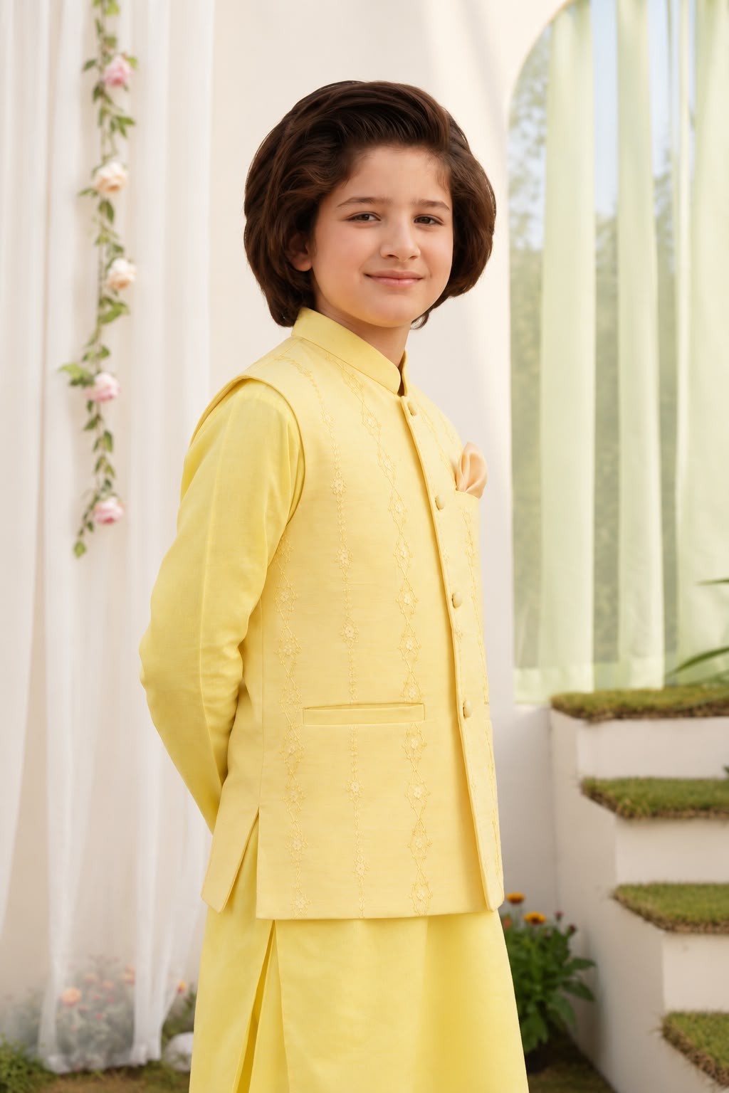 Amaltas - Embroidered Raw Silk Waistcoat