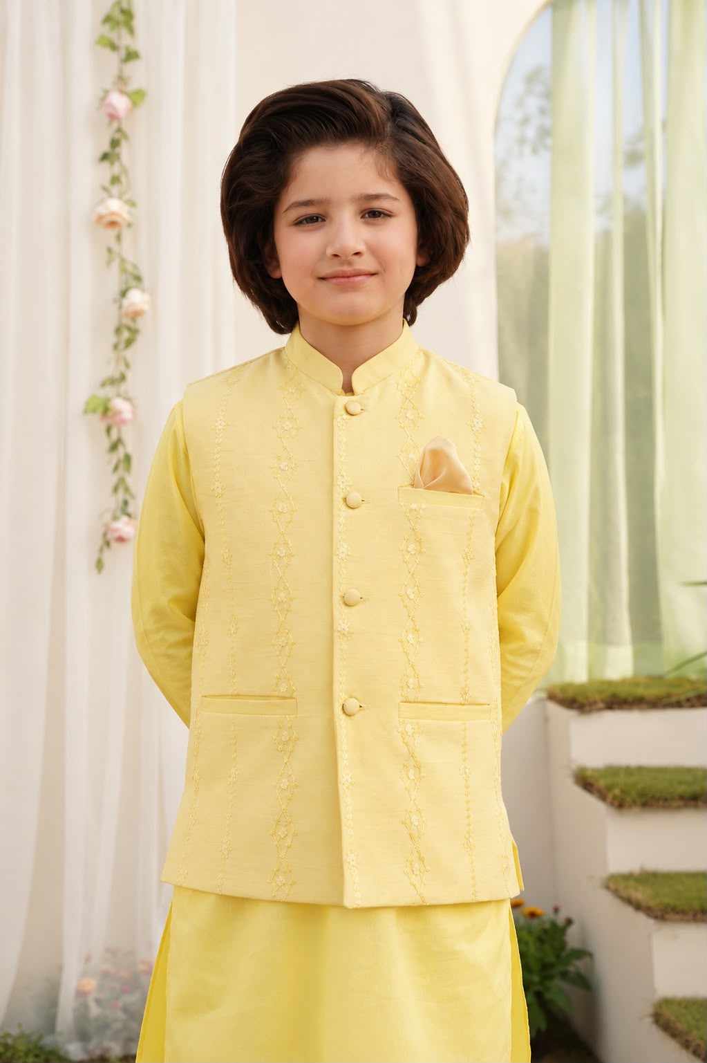 Amaltas - Embroidered Raw Silk Waistcoat