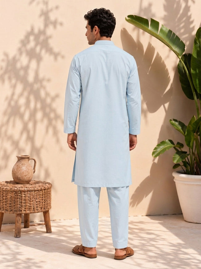 Aab-e-Sahar – Pastel Blue Eastern Suit (2 Piece) Main Image