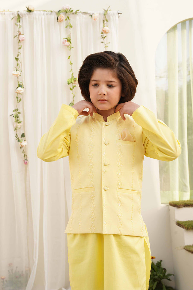 Amaltas - Embroidered Raw Silk Waistcoat Main Image