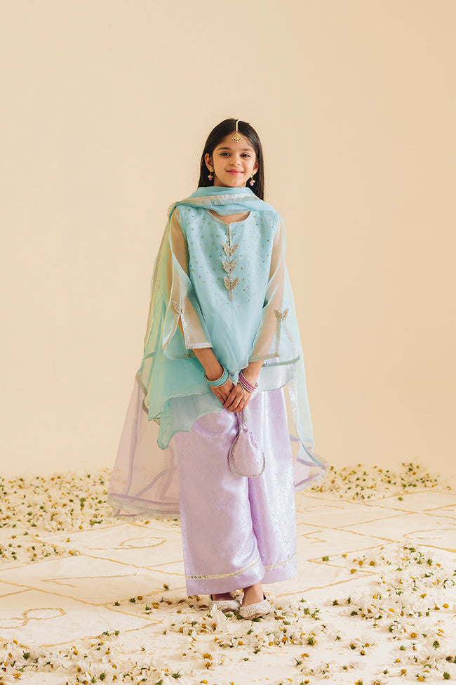 Gul-e-Yass – Lilac & Blue Butterfly Suit Hover Image