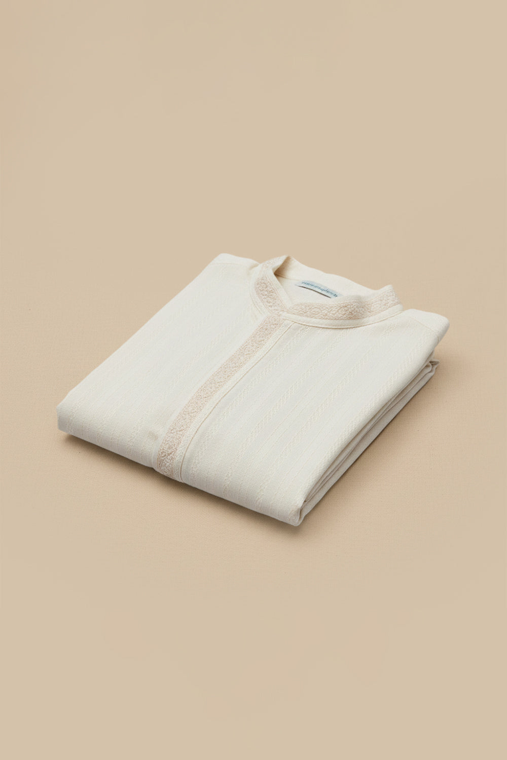 Creamy White Lace Collar Kurta