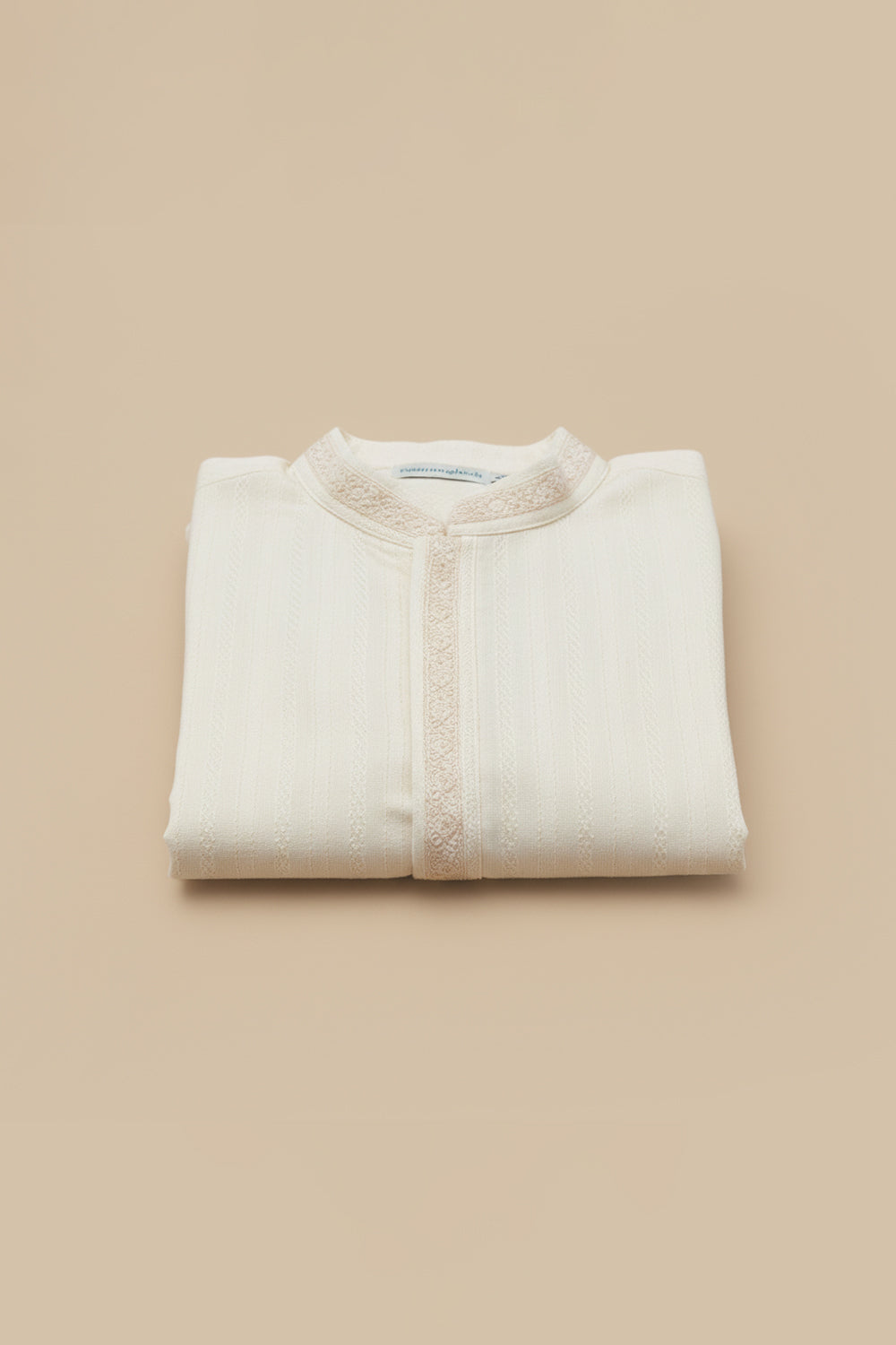 Creamy White Lace Collar Kurta