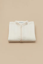 Creamy White Lace Collar Kurta