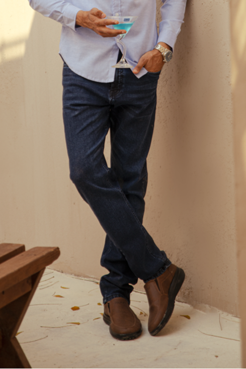 Dark Blue Denim Jeans Hover Image