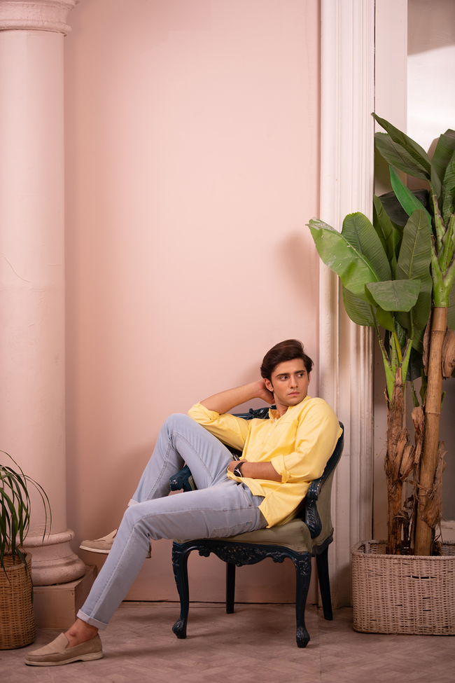 Yellow Short Kurta Main Image