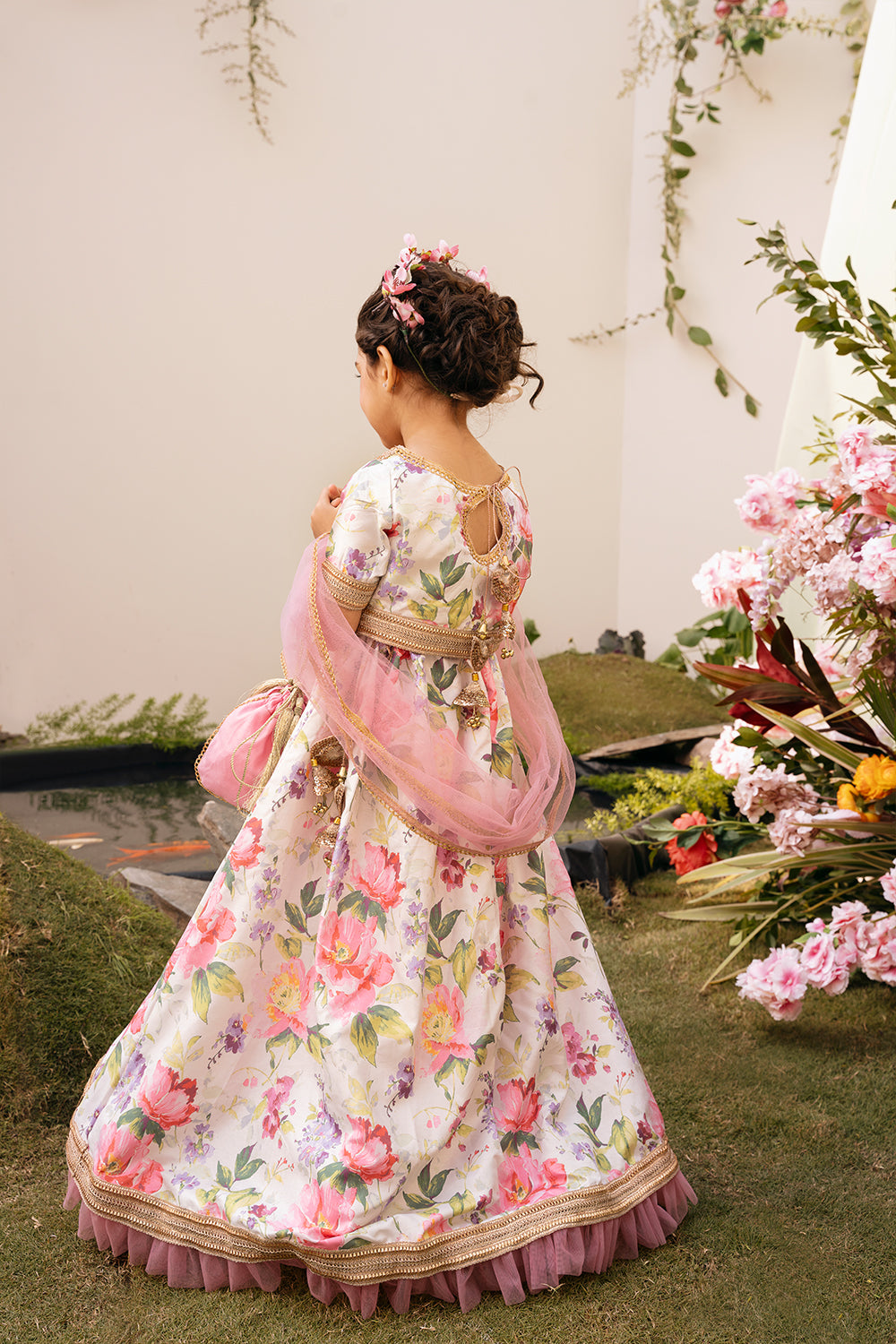 Floral Garden - Silk Lengha (4 Piece Set)