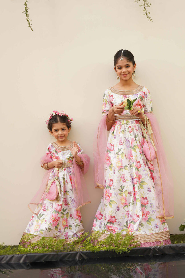 Floral Garden - Silk Lengha (4 Piece Set) Hover Image