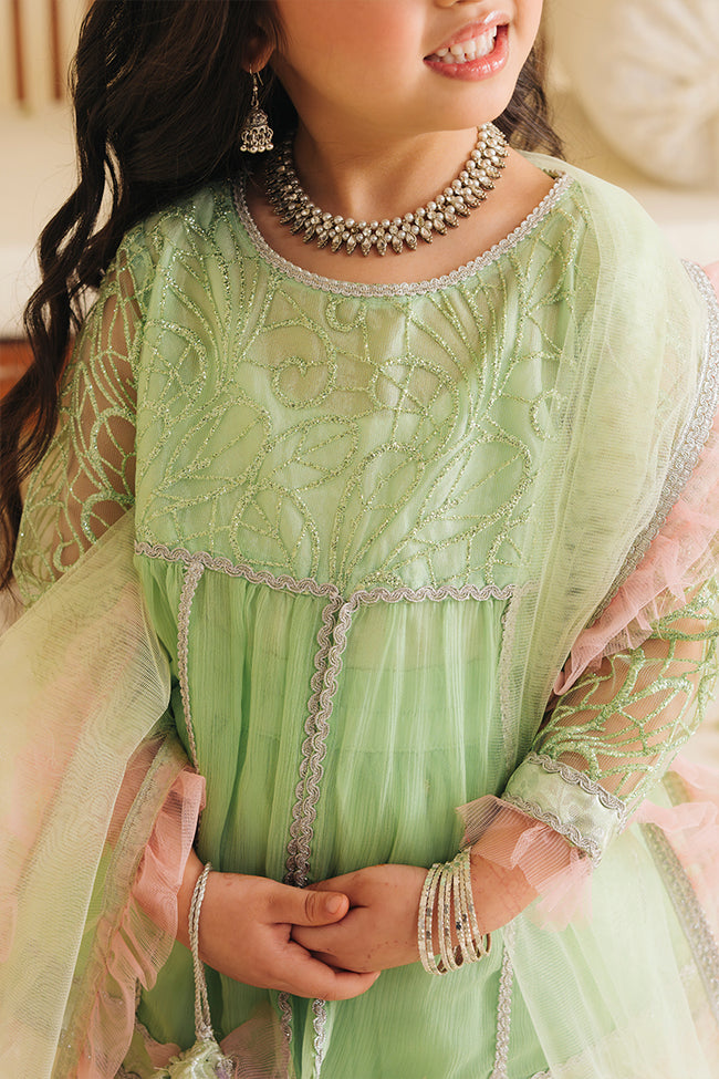 Zinnia Mint & Peach Lengha Set 4 PC Main Image