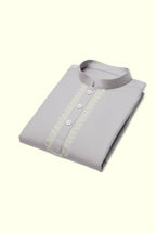 Silver Grey Embroidered Boski Suit