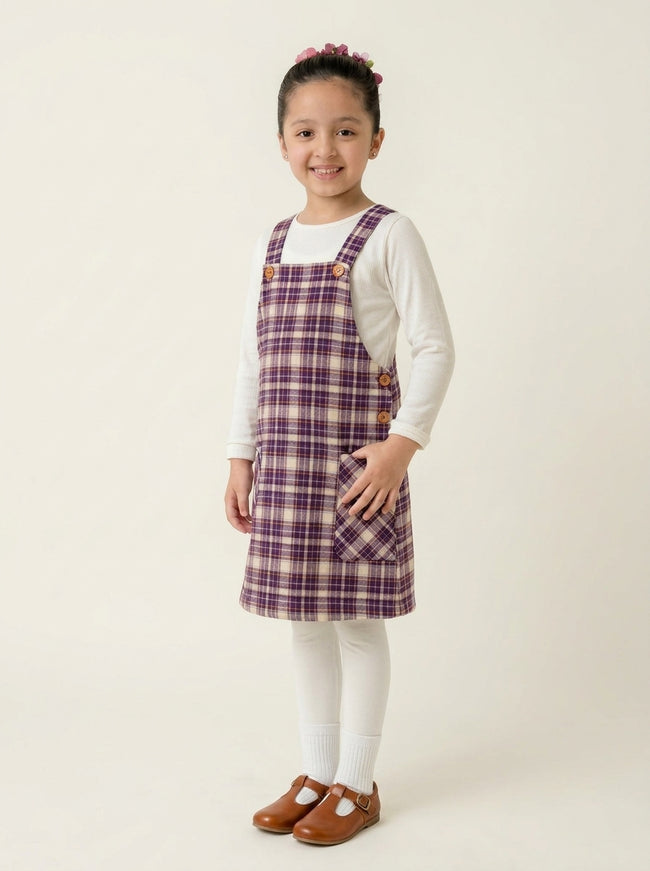 Purple Tartan Print Flannel Tunic Main Image