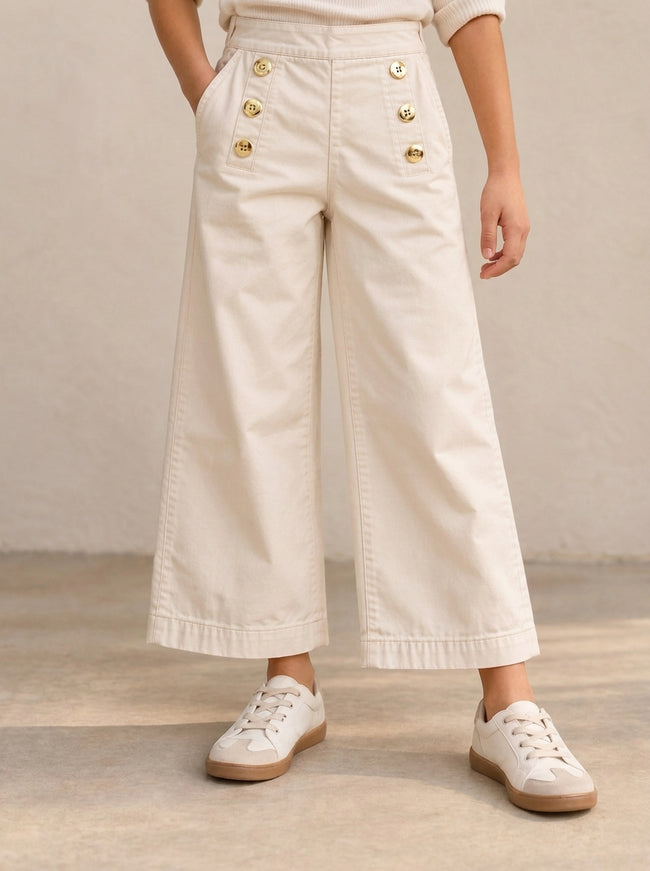 Cream Wide Leg Pants Main Image