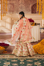 Rashk-e-Chaman - Floral Print Embellished Gharara Set 4 pc