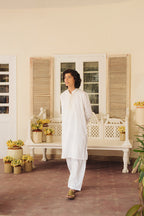 White Mirror embroidery Brosha Kurta