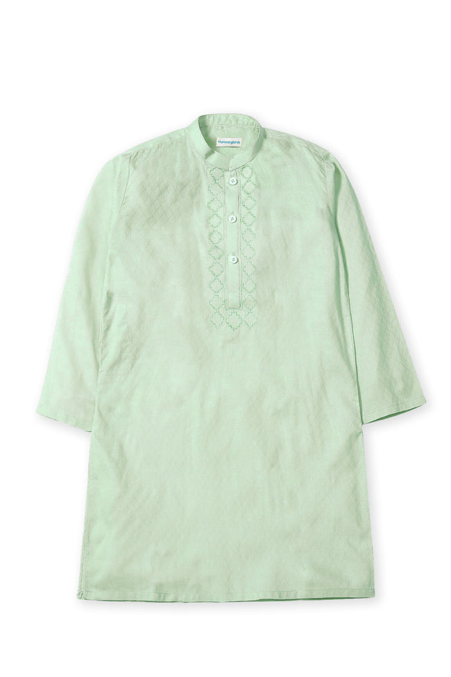 Light Mint Embroidered kurta Hover Image