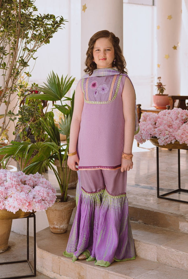 Lilac Dream Gharara Set 3 Pc Hover Image