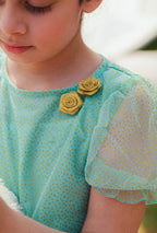 Aquamarine & Gold Party Dress