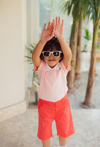 Pink Logo Polo