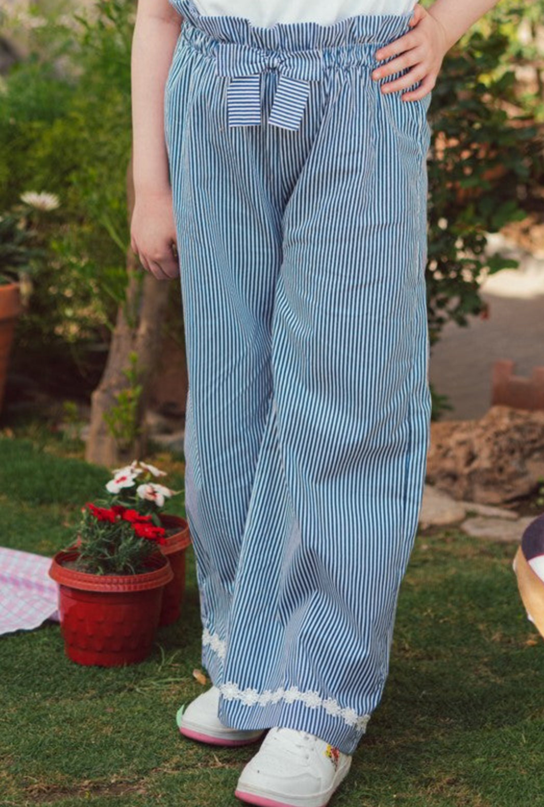 Blue & White High Waisted Pants