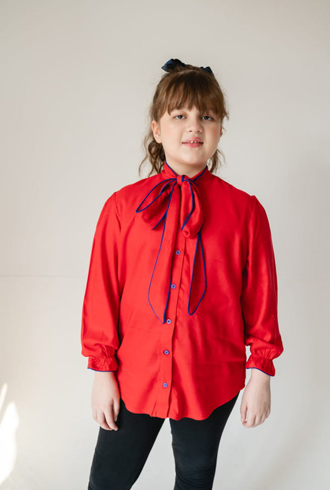 Scarlet Bow Tie Blouse Hover Image