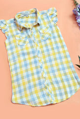 Yellow & Blue Check Top