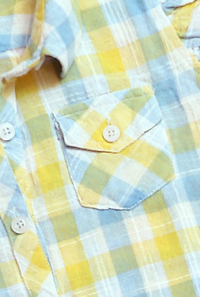 Yellow & Blue Check Top Main Image