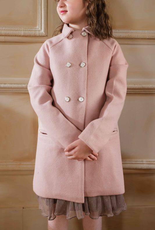 Blush Pink Wool Coat