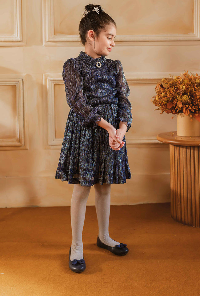 Moonlight Blue Shimmery Dress Hover Image