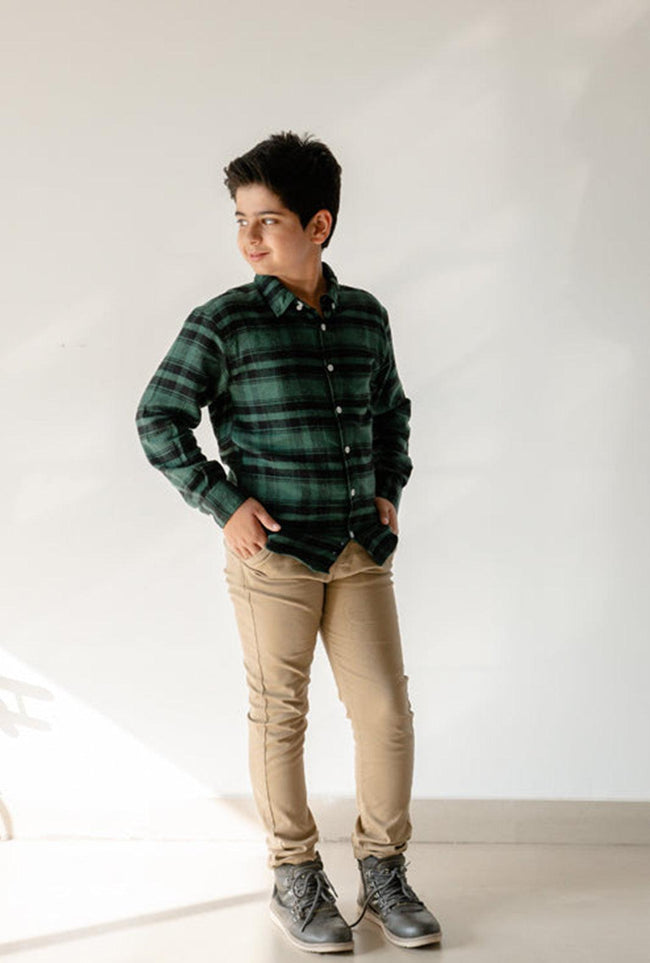 Forest Green Plaid Shirt Main Image