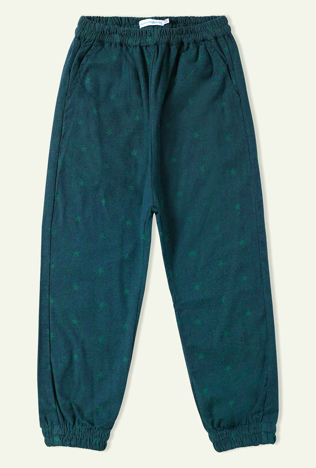 Star Print Green Quilted Pants