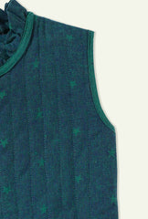 Star Print Green Quilted Gilet