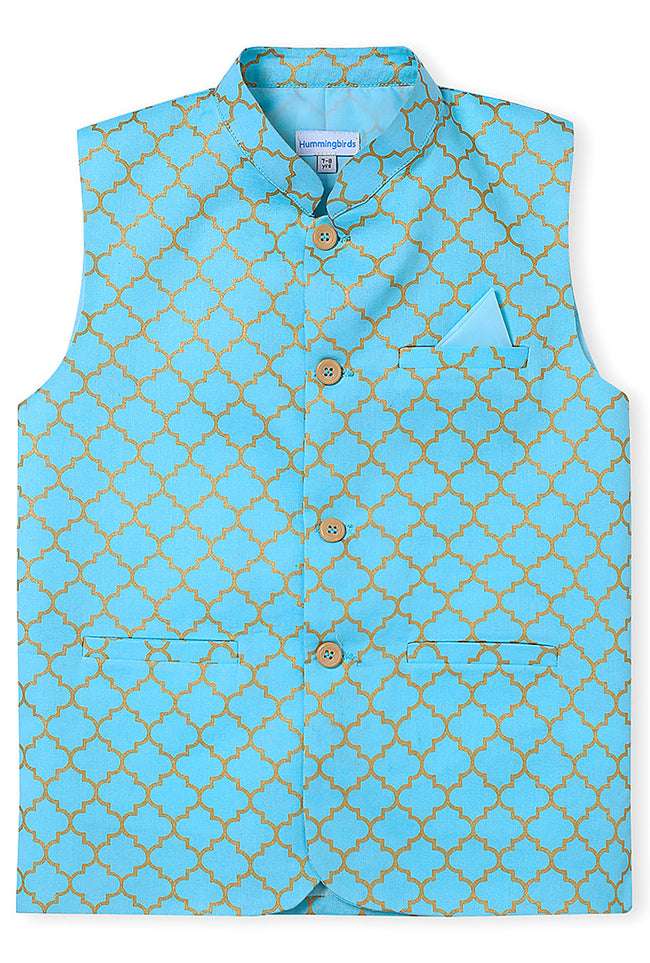 Turquoise & Gold Waistcoat Main Image