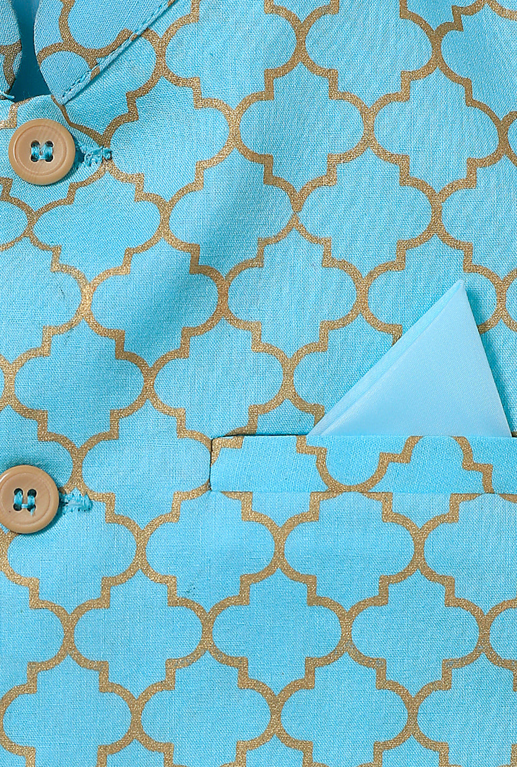 Turquoise & Gold Waistcoat