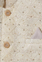 Off White Embroidered Waistcoat
