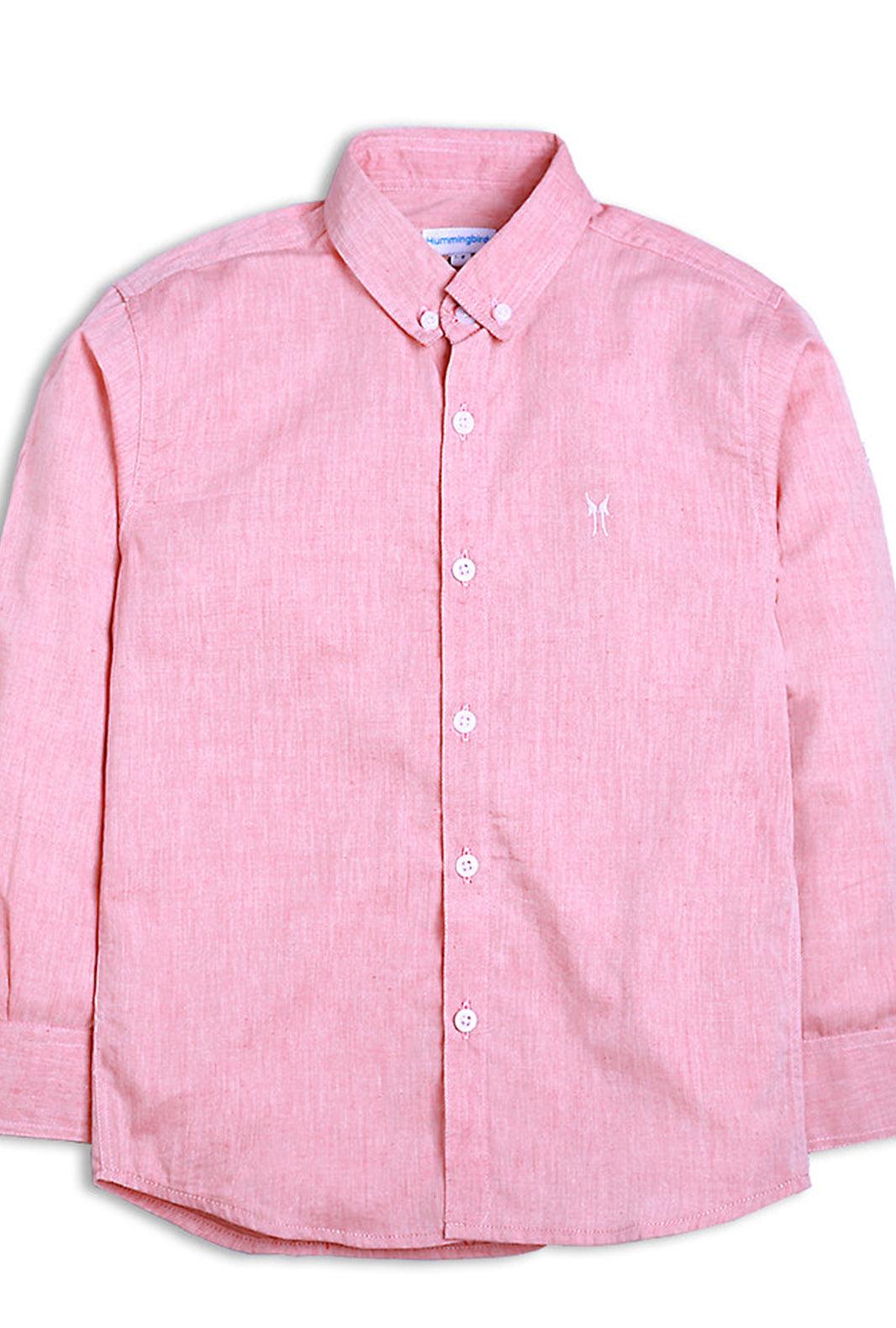 Embroidered Logo Salmon Shirt