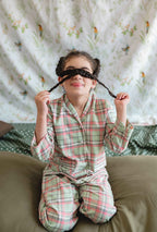 Pink & Mint Flannel Night Suit 2 PC