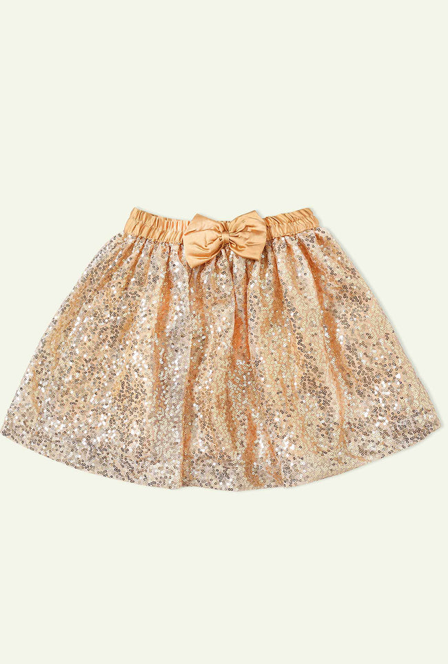 Shimmery Gold Sequin Skirt Hover Image