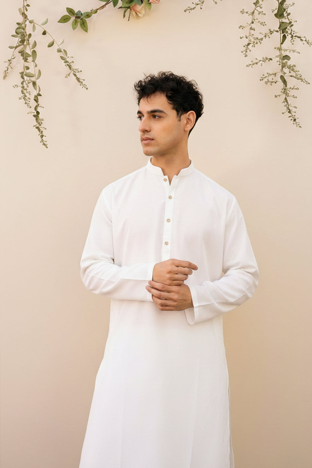 White Mirror embroidery Brosha Kurta