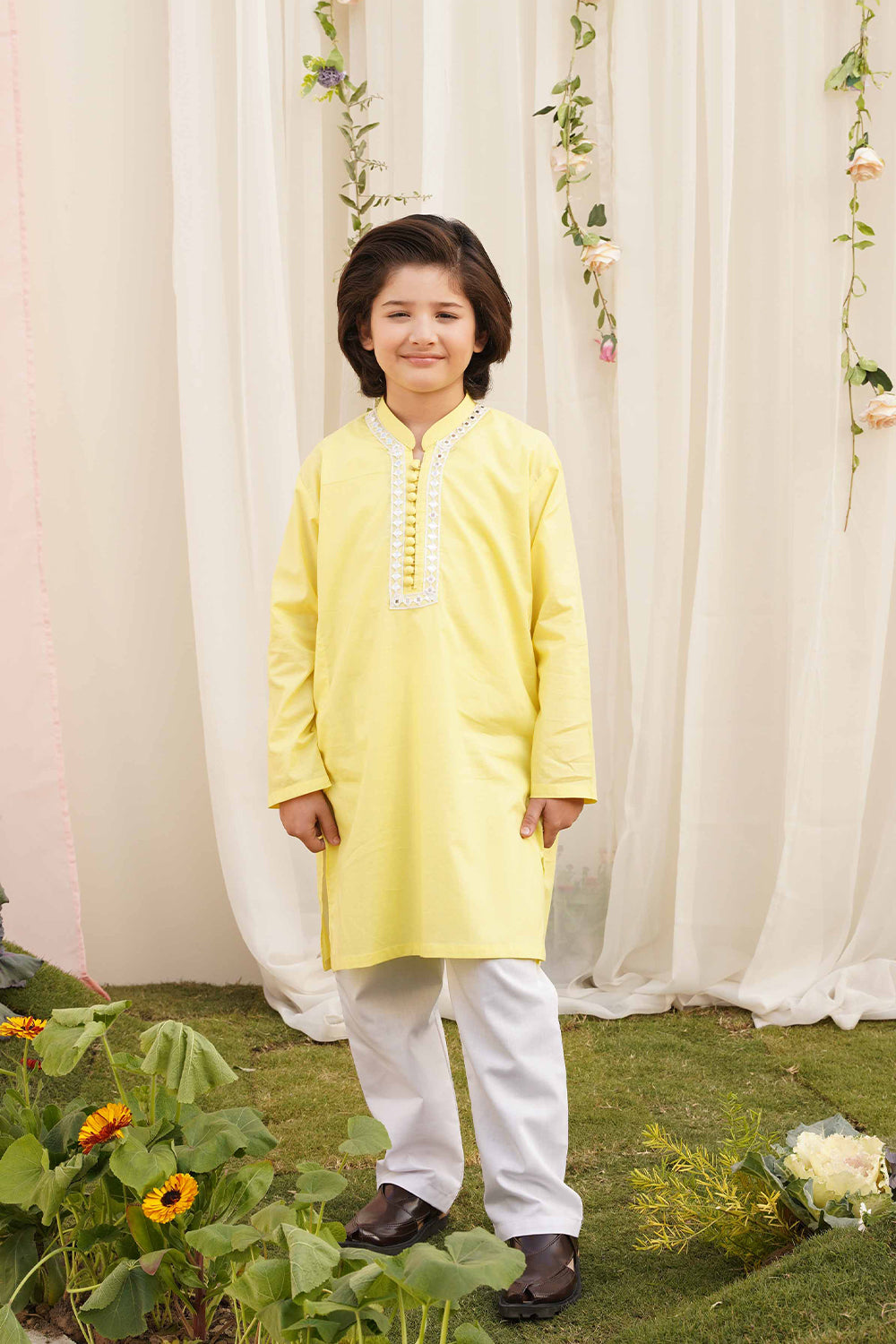 Amaltas - Mirror Embroidery Kurta ~ Cotton Chambray